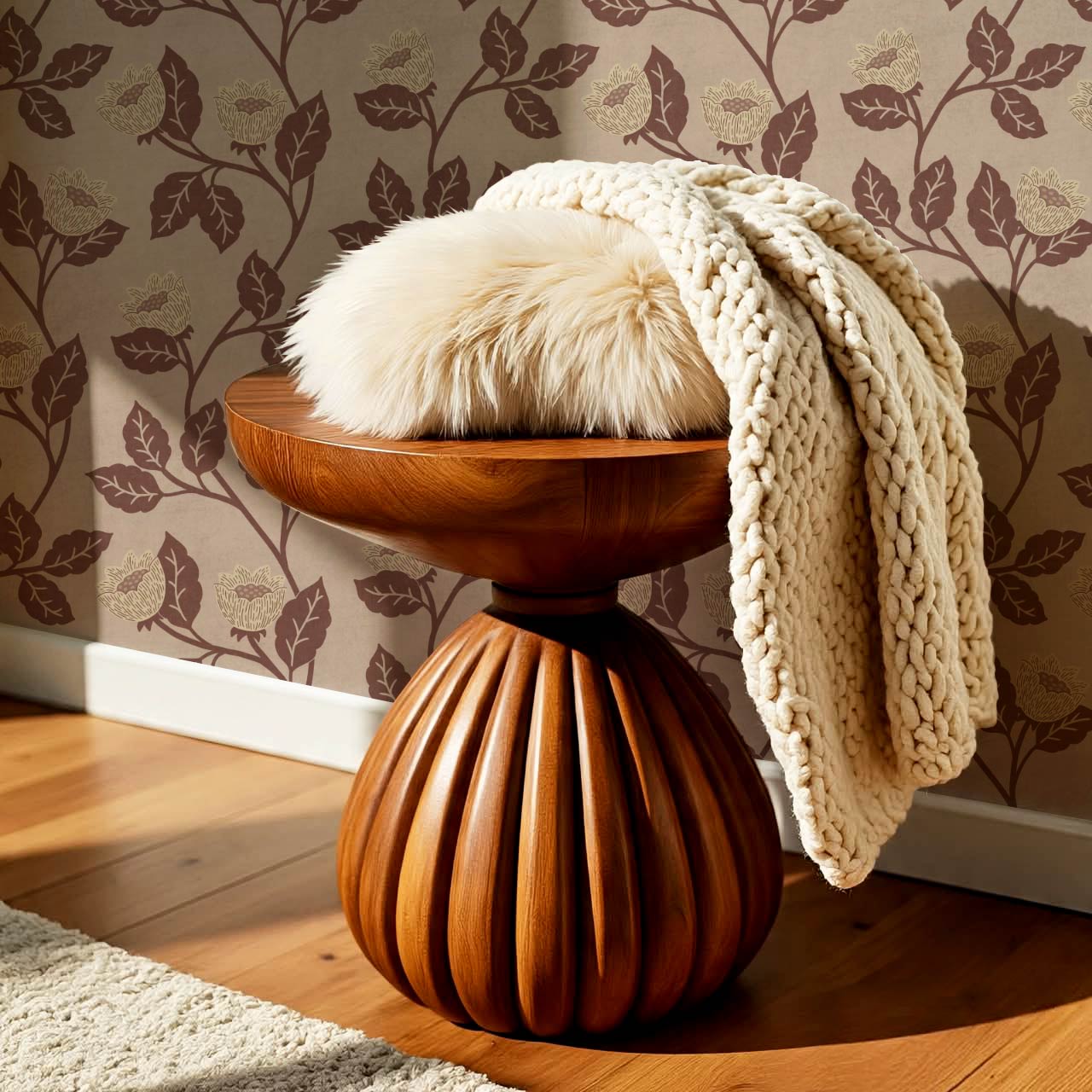 Teodora Country Blossom Stone Cocoa Wallpaper