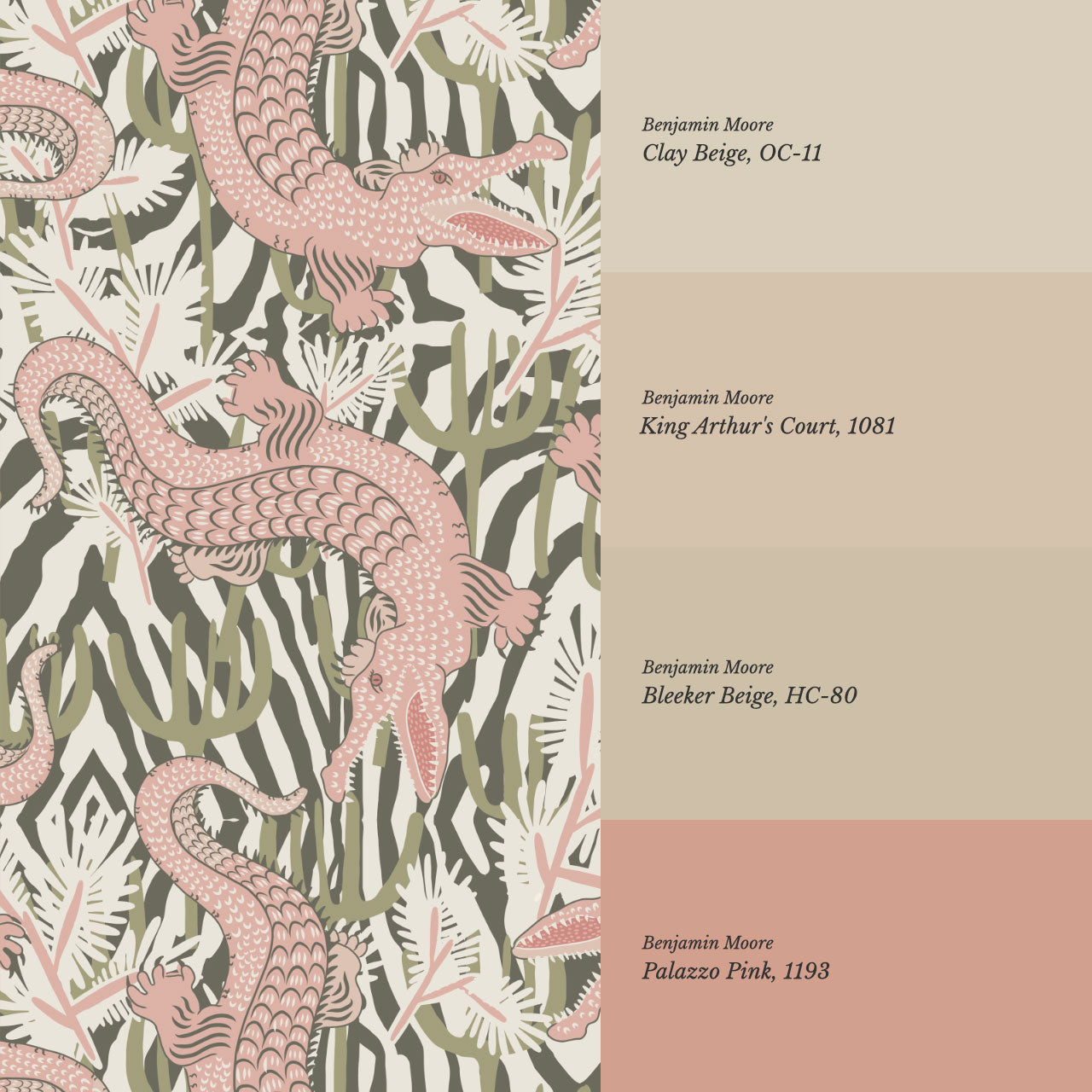 Tessa Bazaar Gator Pink Wallpaper