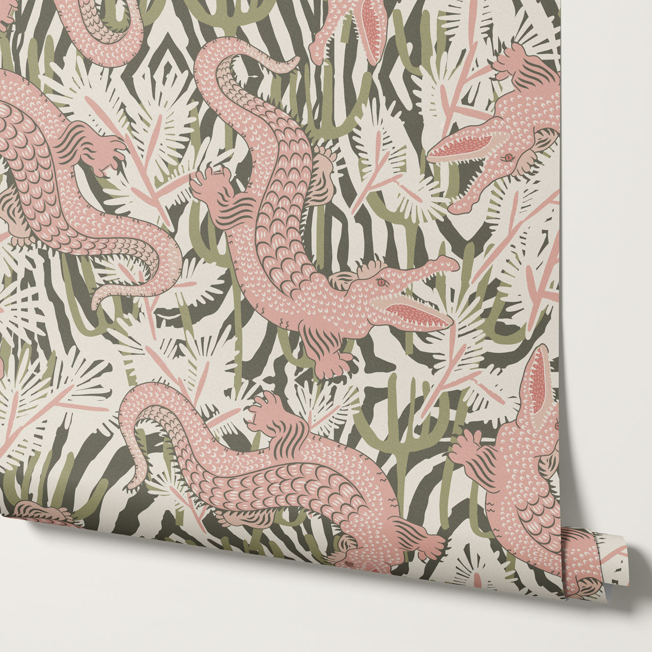 Tessa Bazaar Gator Pink Wallpaper