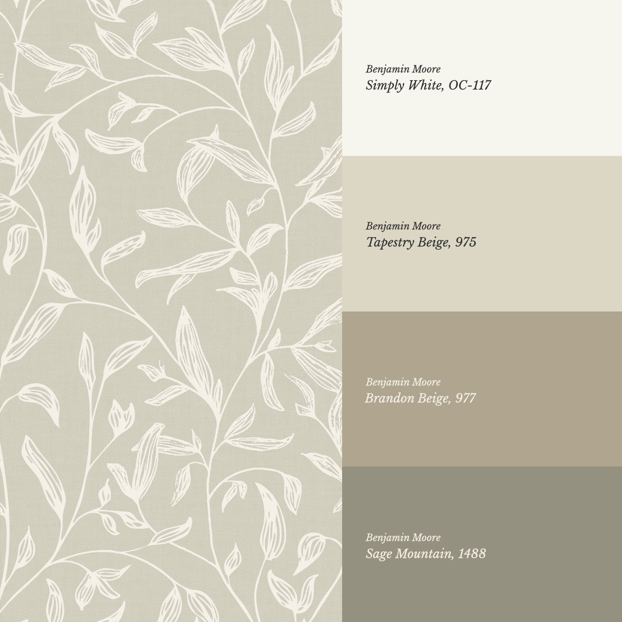 Thea Botanical Vines Neutral Wallpaper