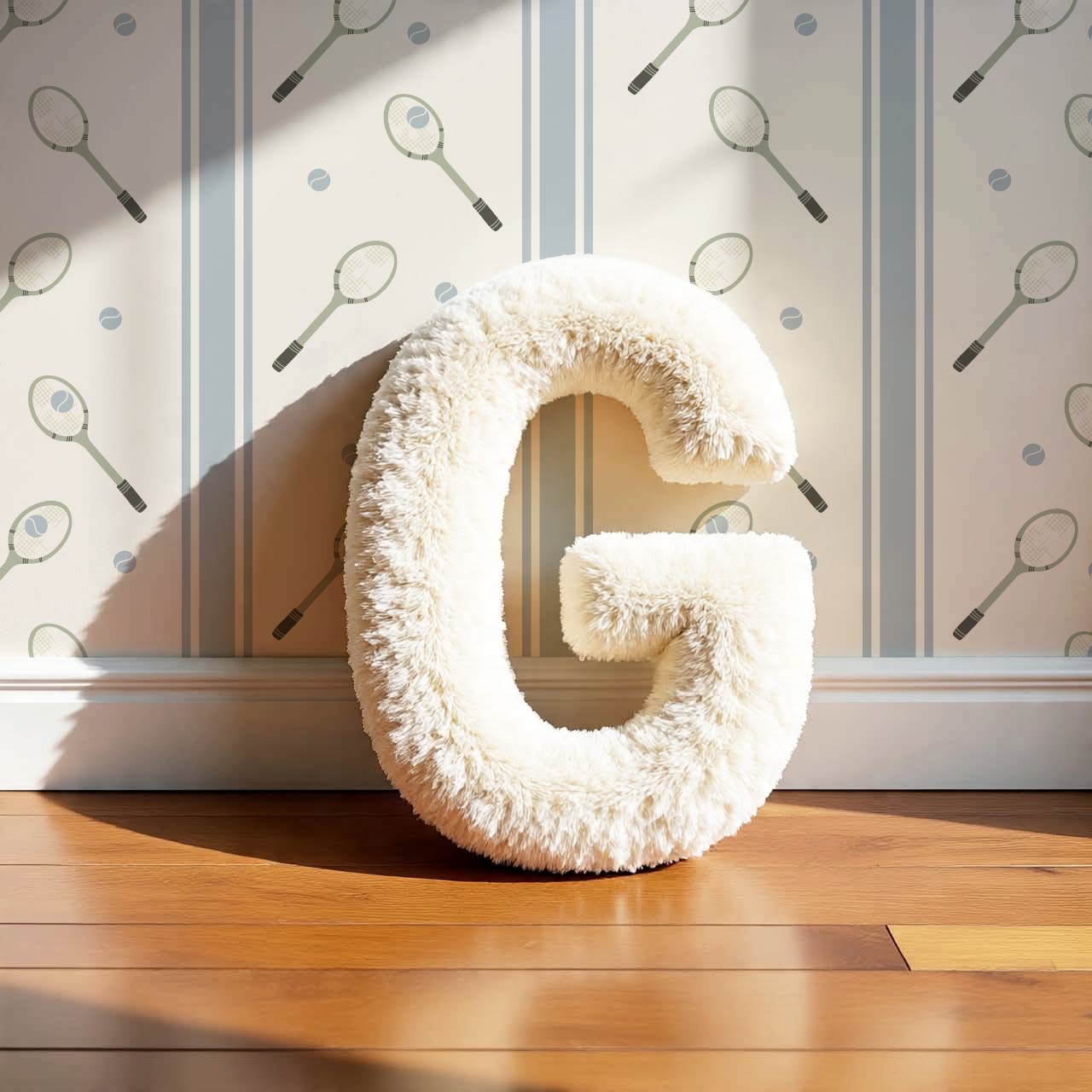 Theo Country Club Tennis Stripes Light Blue Green Wallpaper