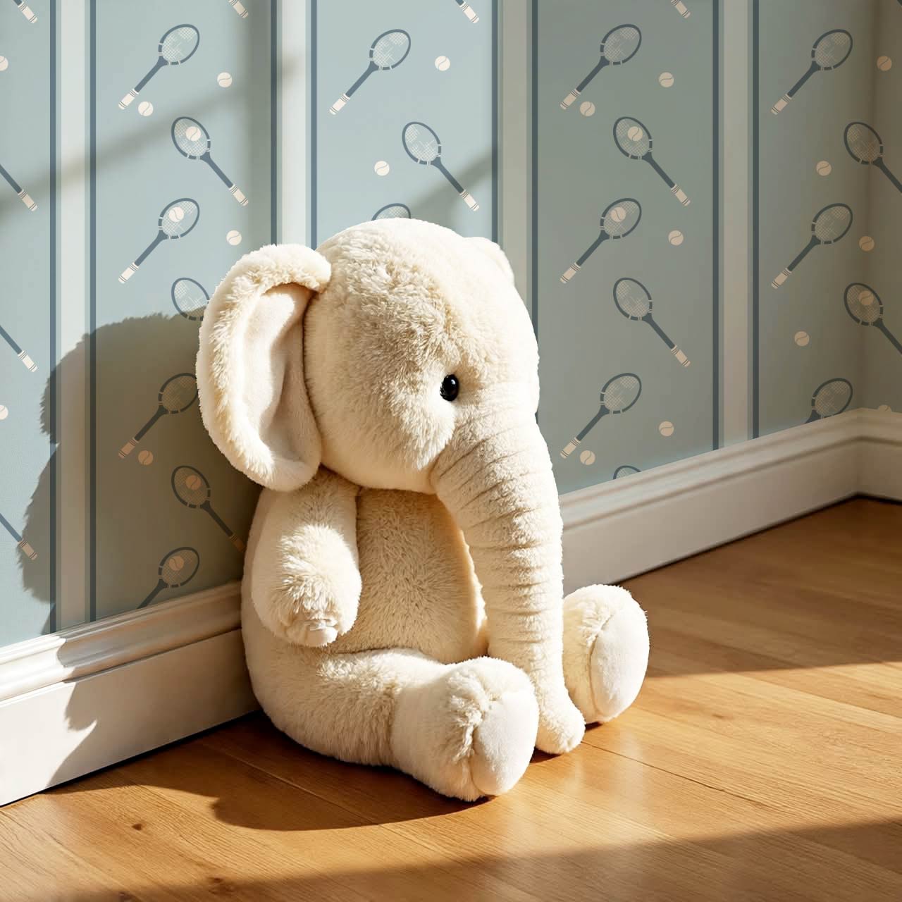 Theo Country Club Tennis Stripes Dusty Blue Wallpaper