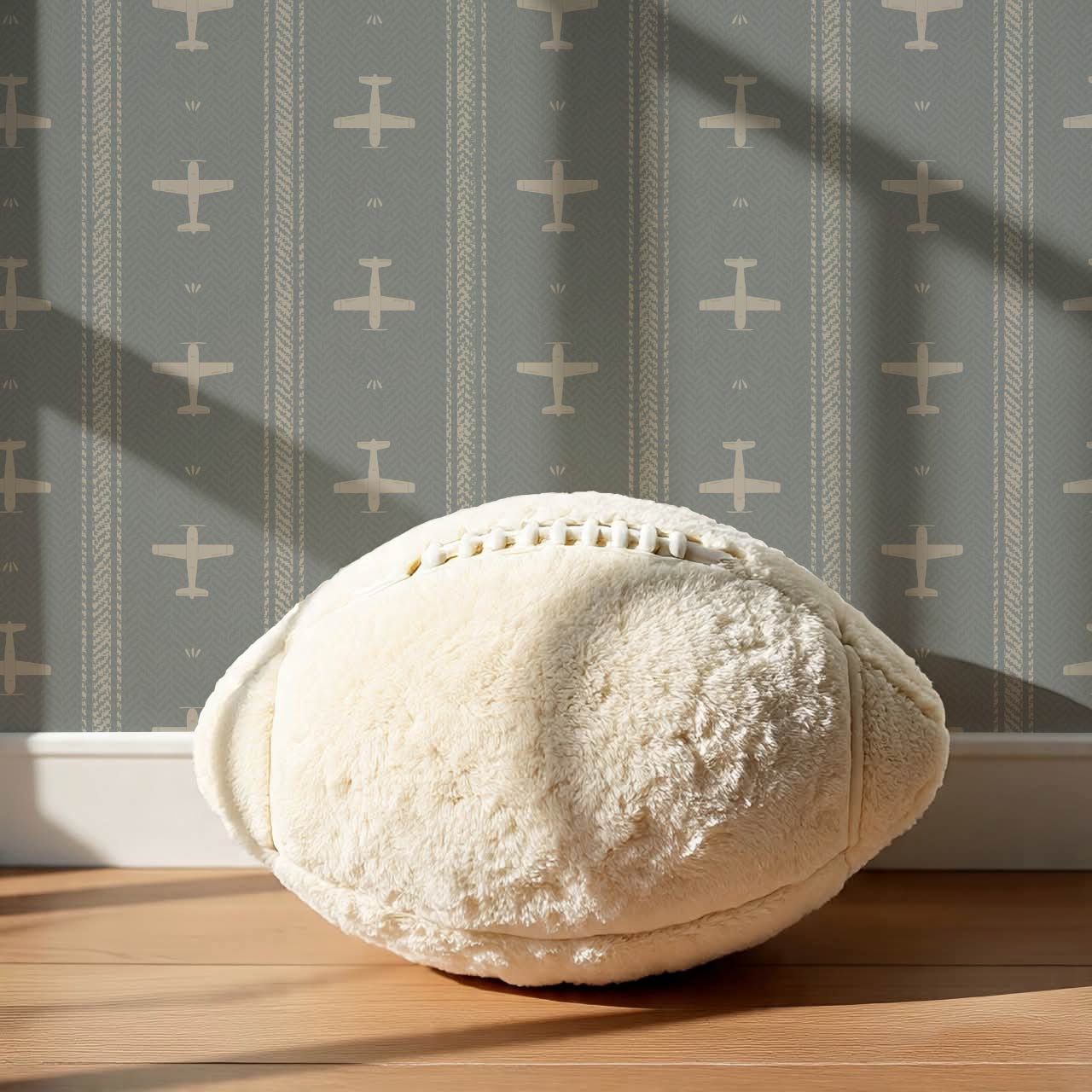 Theodore Vintage Planes Gray Blue Wallpaper