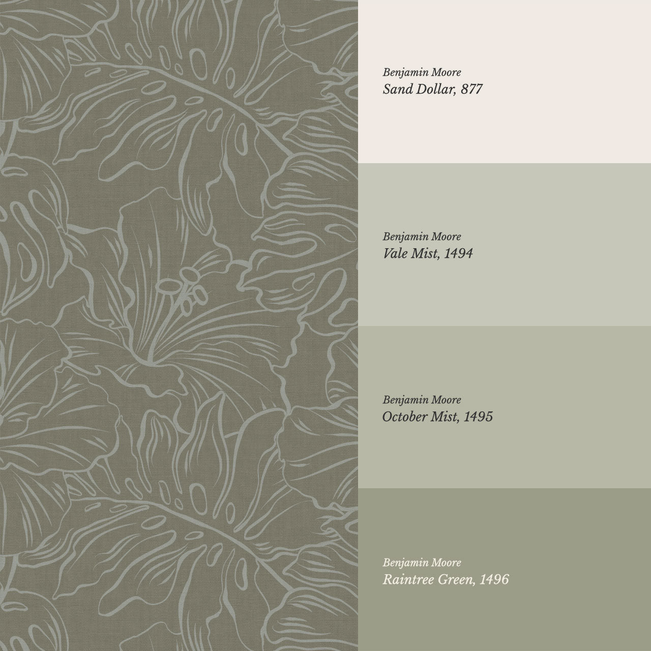 Tiana Large Monstera Moss Sage Wallpaper