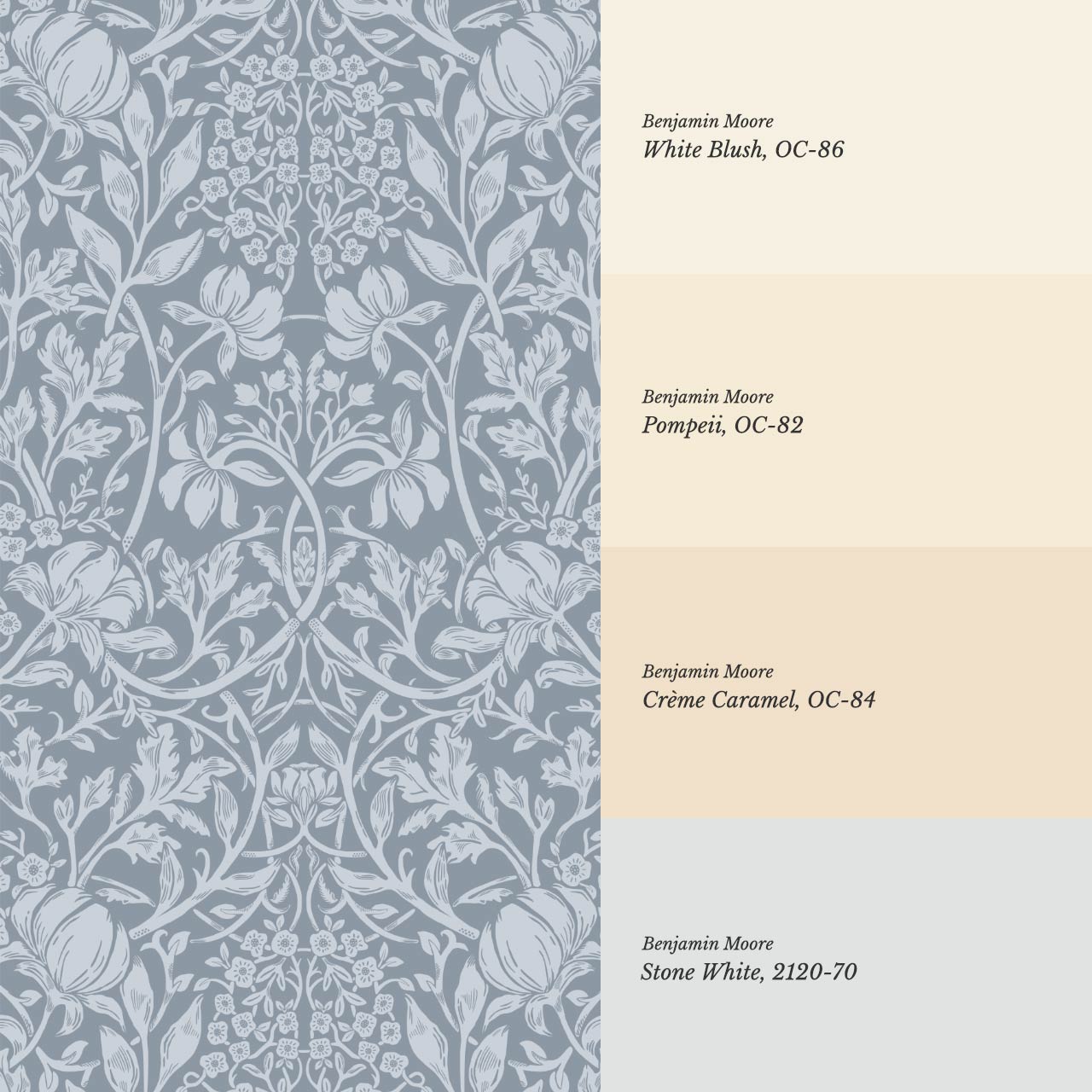 Tiphaine Vintage Twining Blooms Blue Sky Wallpaper