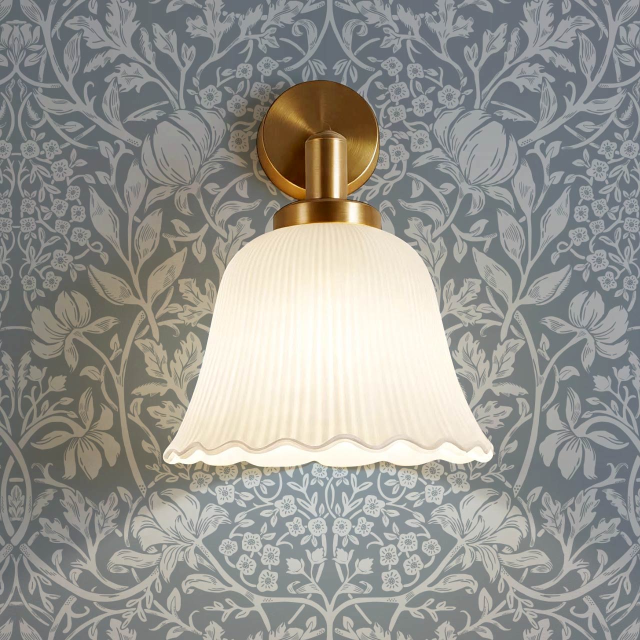Tiphaine Vintage Twining Blooms Blue Sky Wallpaper