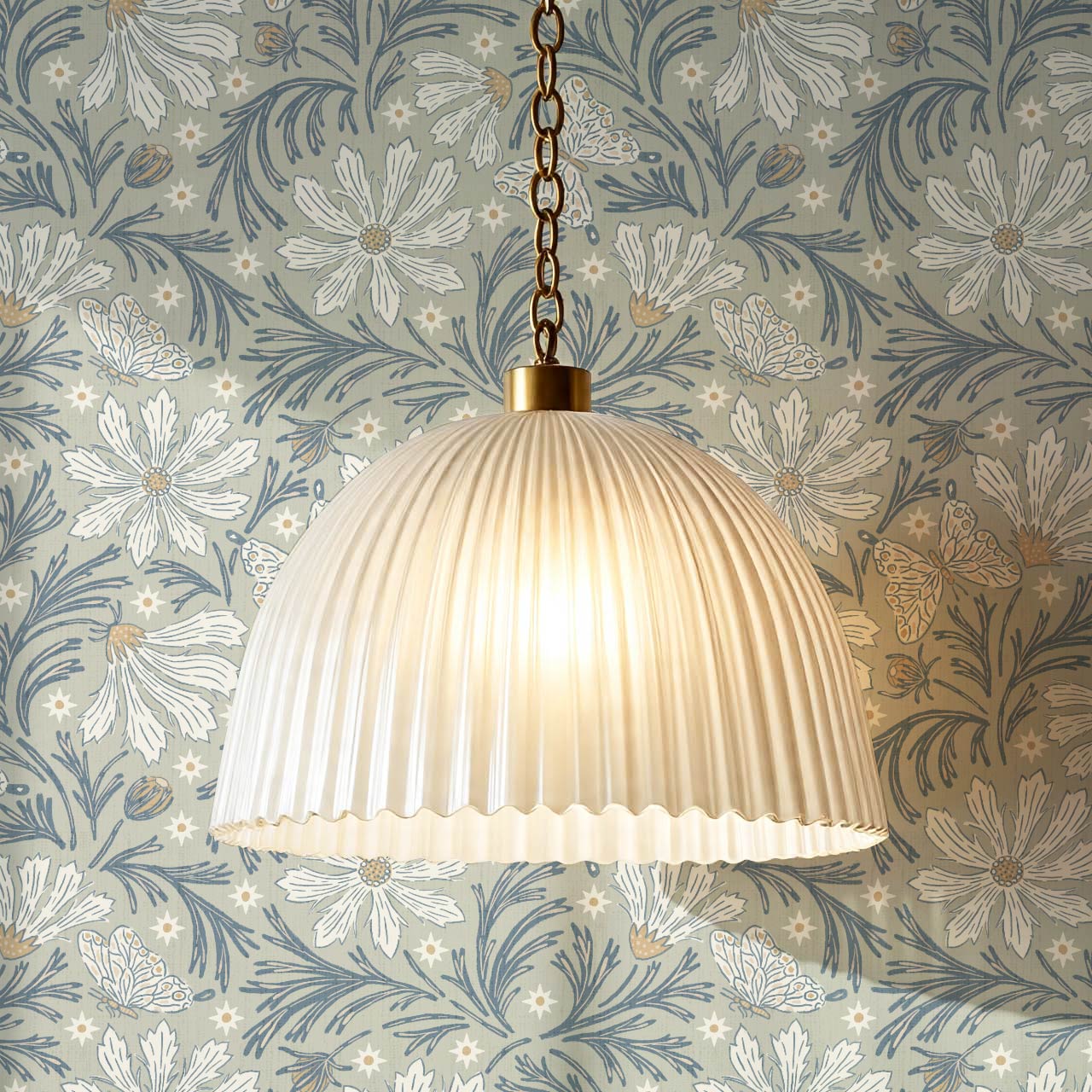 Titi Cosmos and Stars Deep Seaglass Cream Wallpaper
