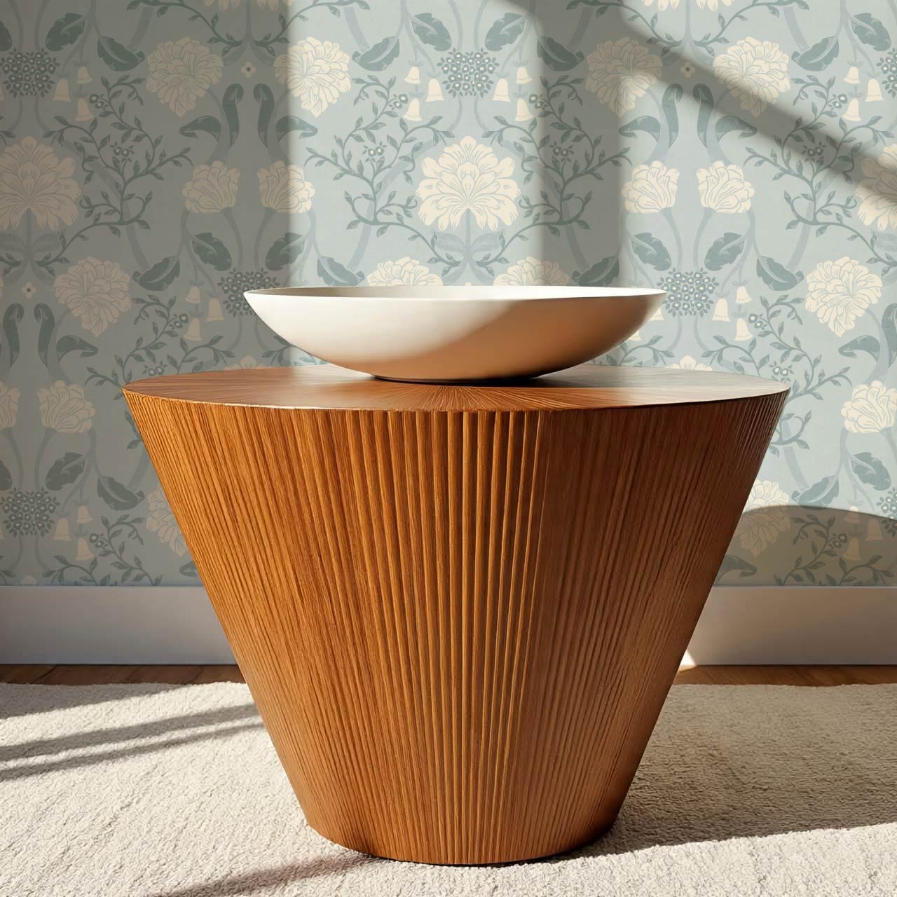 Triin Chrysanthemum Floral Sea Glass Cream Wallpaper