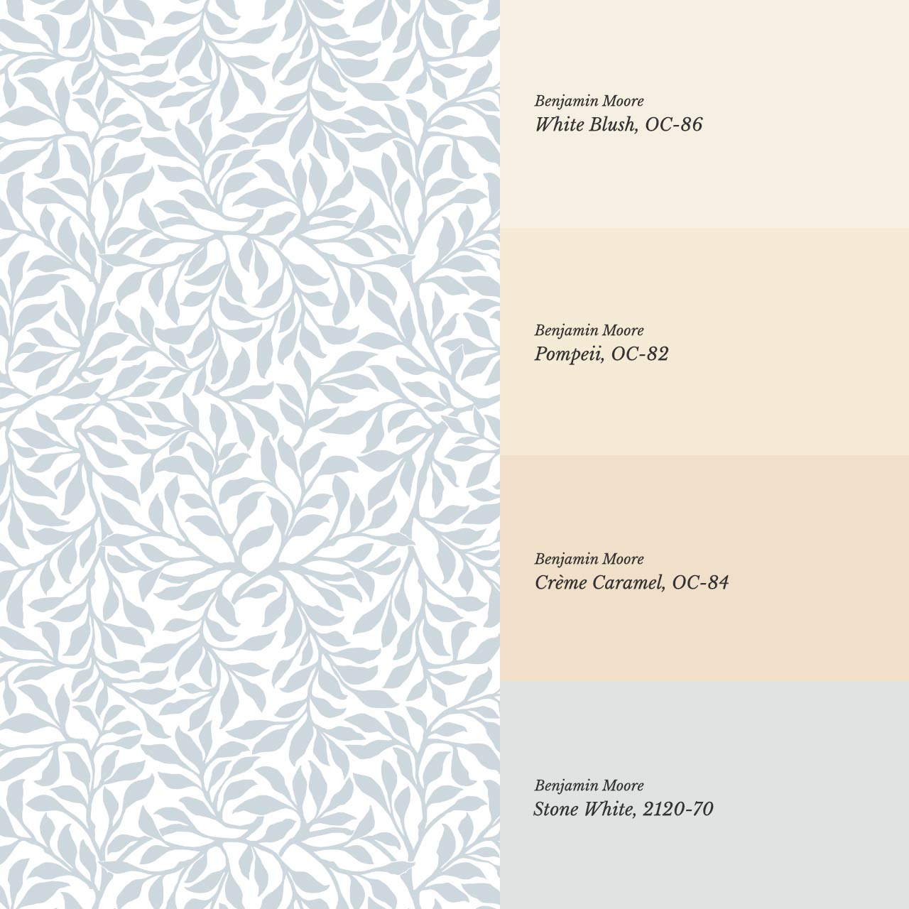 Trinidad Winding Foliage Blue White Wallpaper