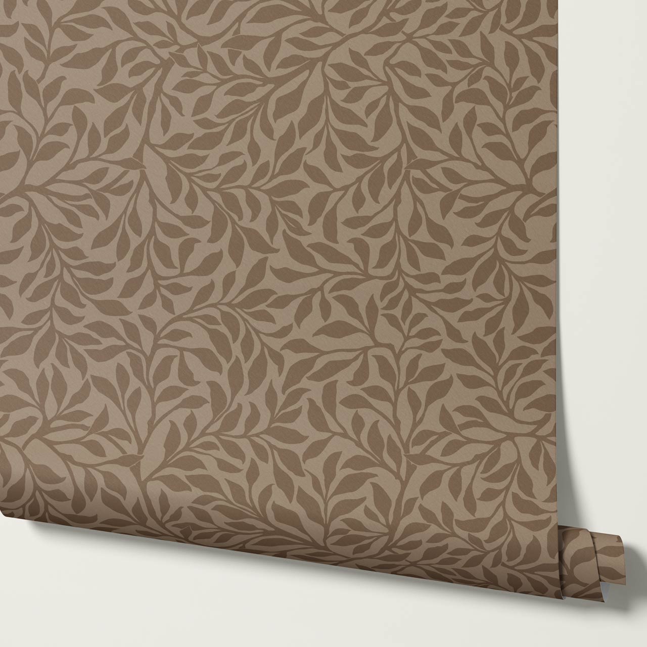 Trinidad Winding Foliage Brown Beige Wallpaper