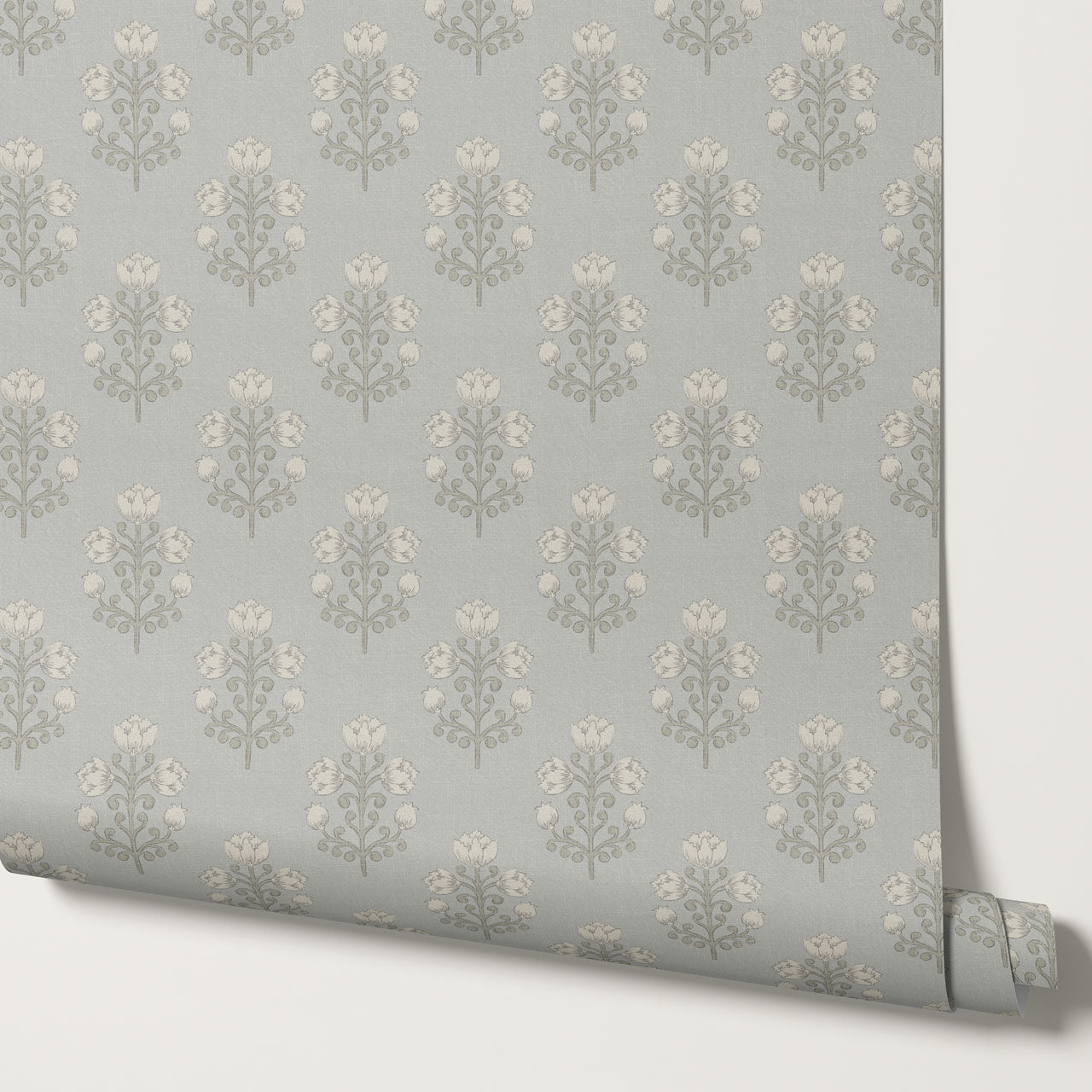 Ava Tulips Pearl Gray Wallpaper