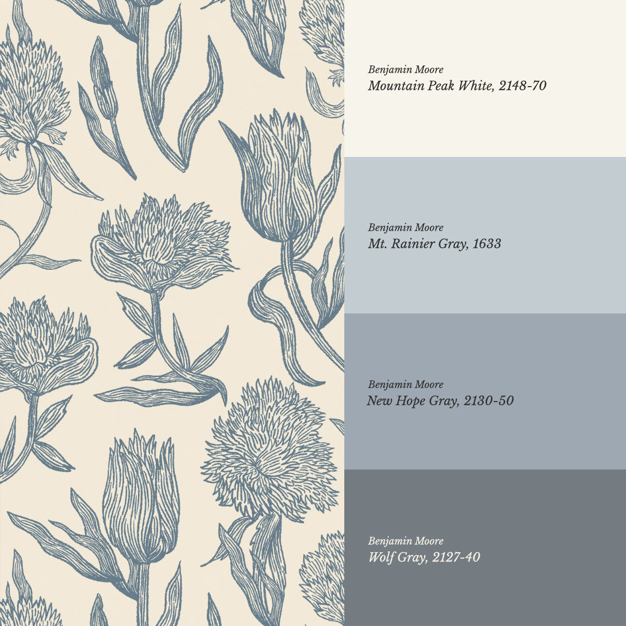 Umbria Trellis Florals Lake Cream Wallpaper