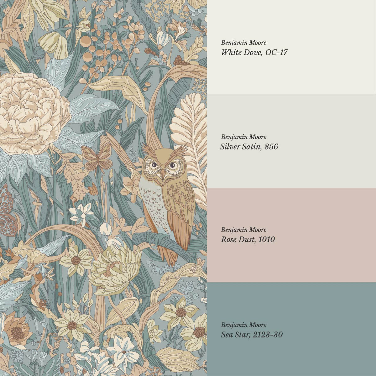 Valeria Secret Garden Sea Glass Tawny Honey Wallpaper