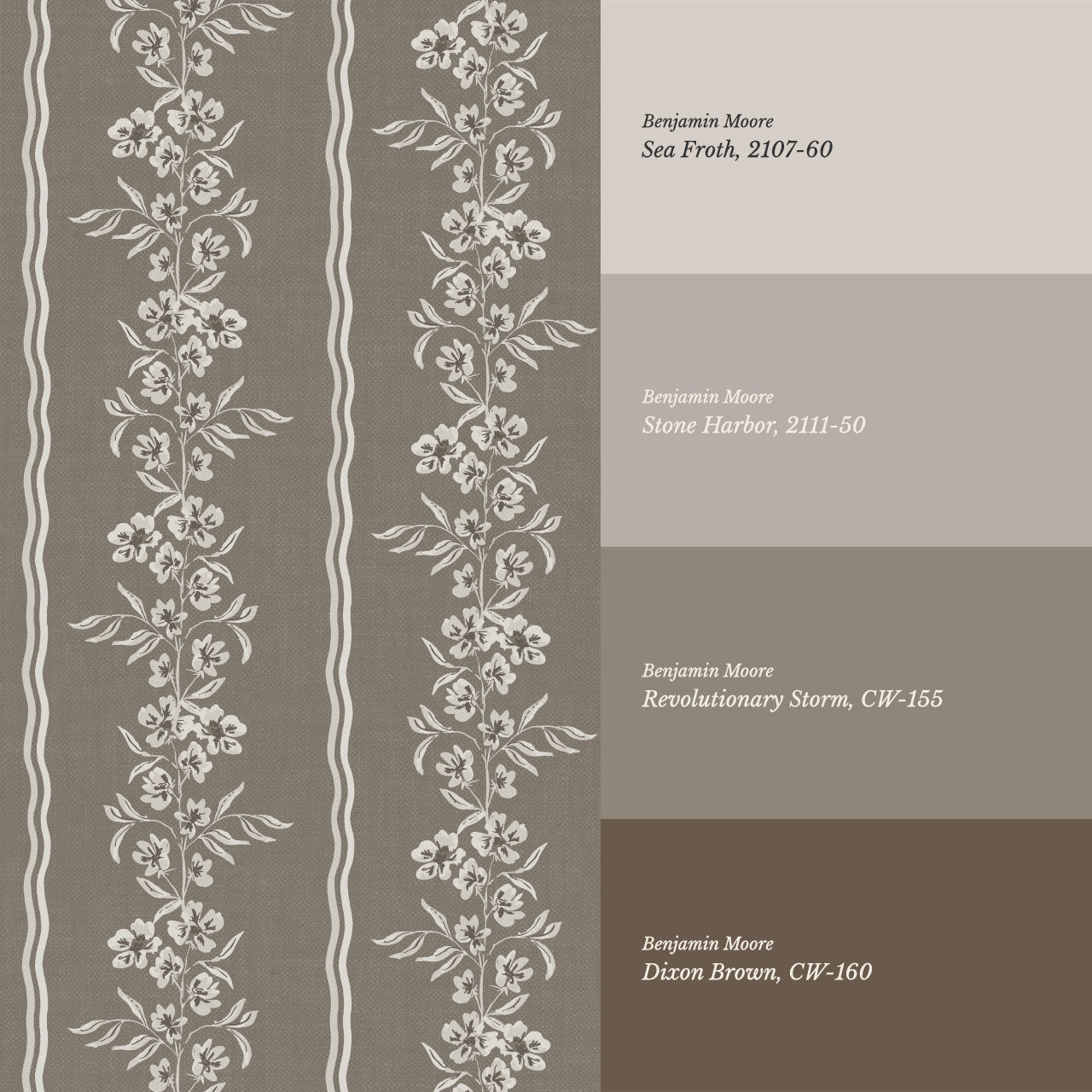 Valerie Country Stripe French Brown Wallpaper