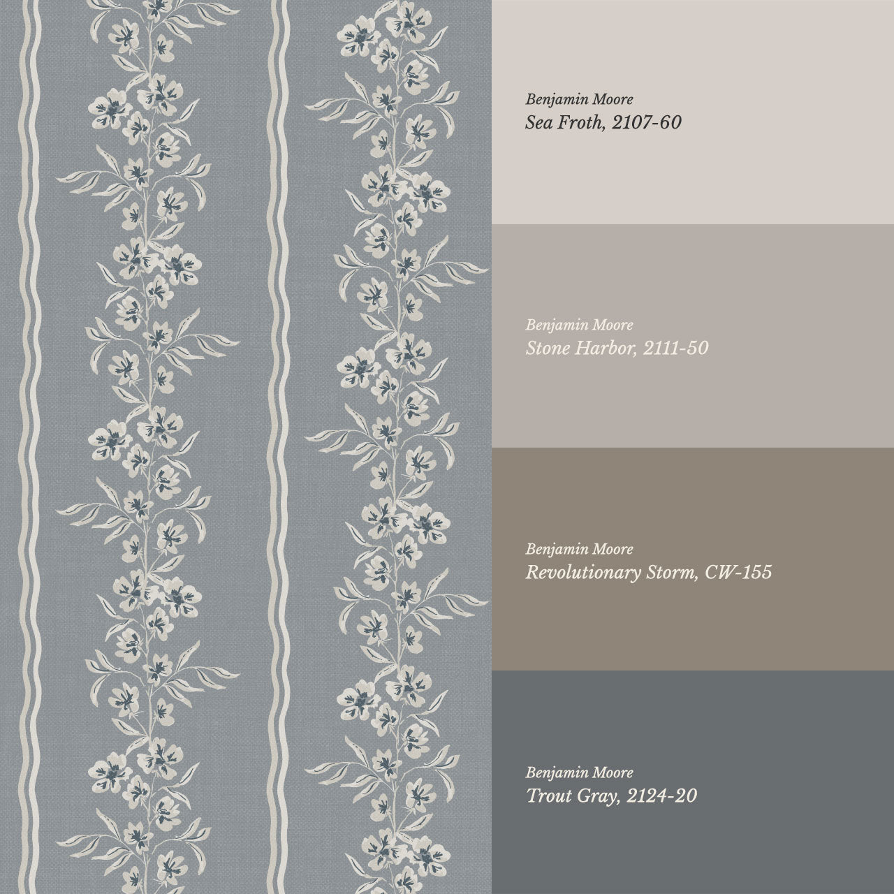 Valerie Country Stripe French Blue Wallpaper