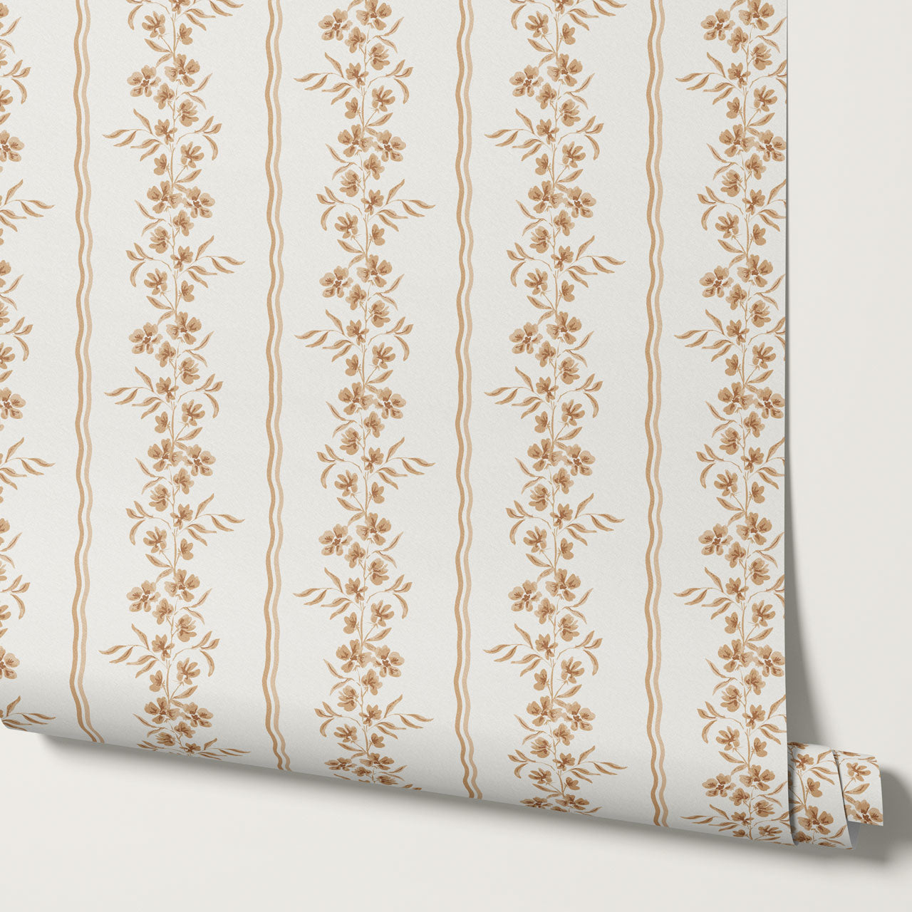 Valerie Country Stripe Butter Wallpaper
