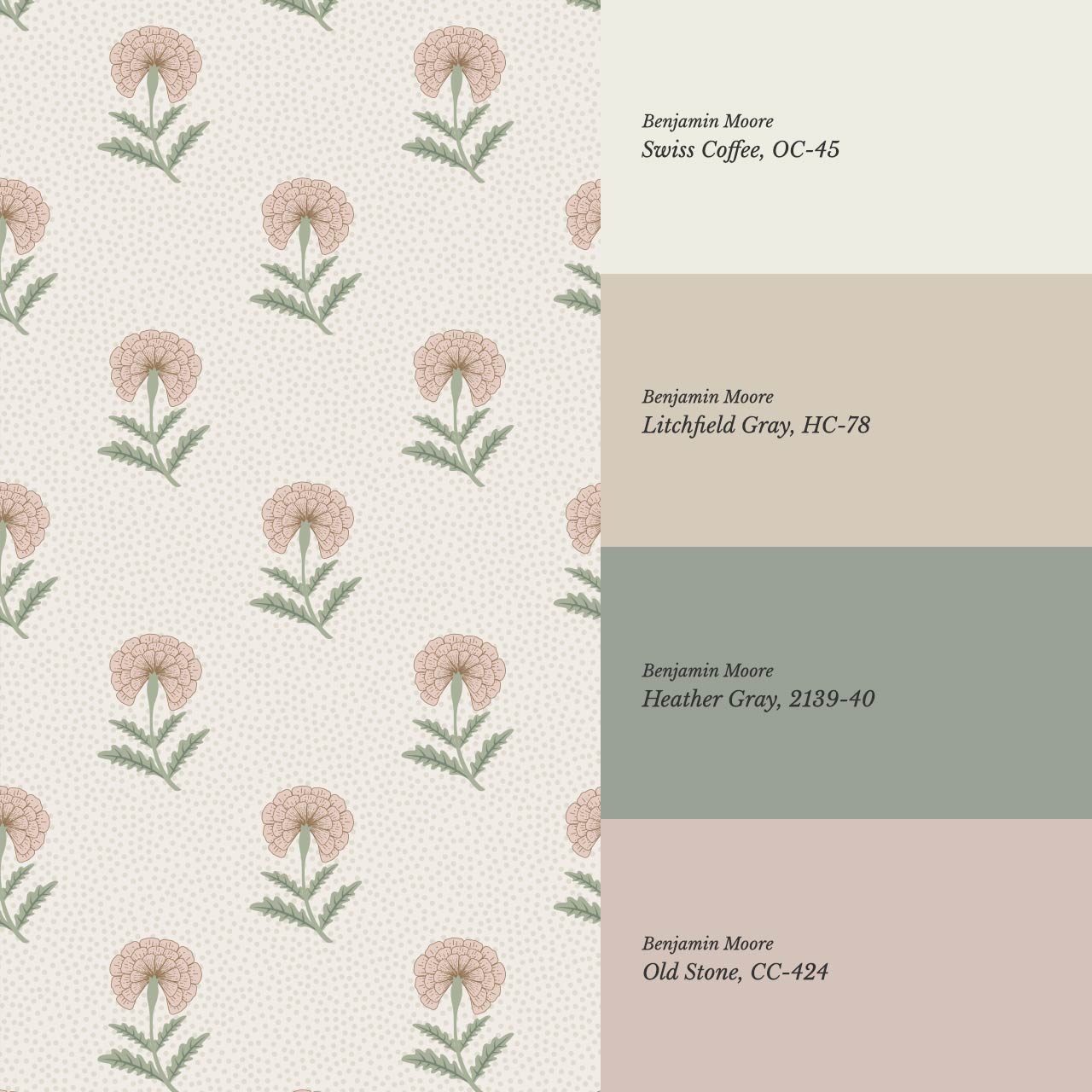 Vani Vintage Marigold Blush Sage Cream Wallpaper