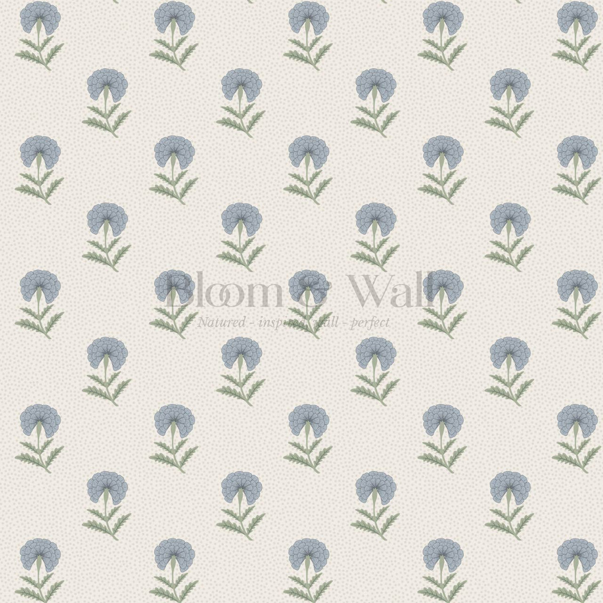 Vani Vintage Marigold French Blue Cream Wallpaper