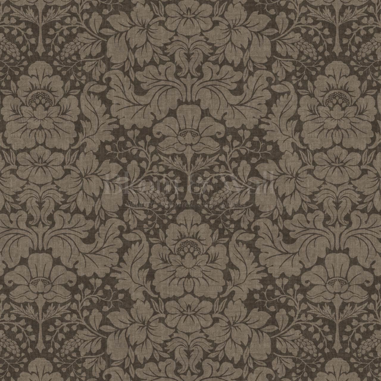 Varvaara Floral Damask Brown Taupe Wallpaper