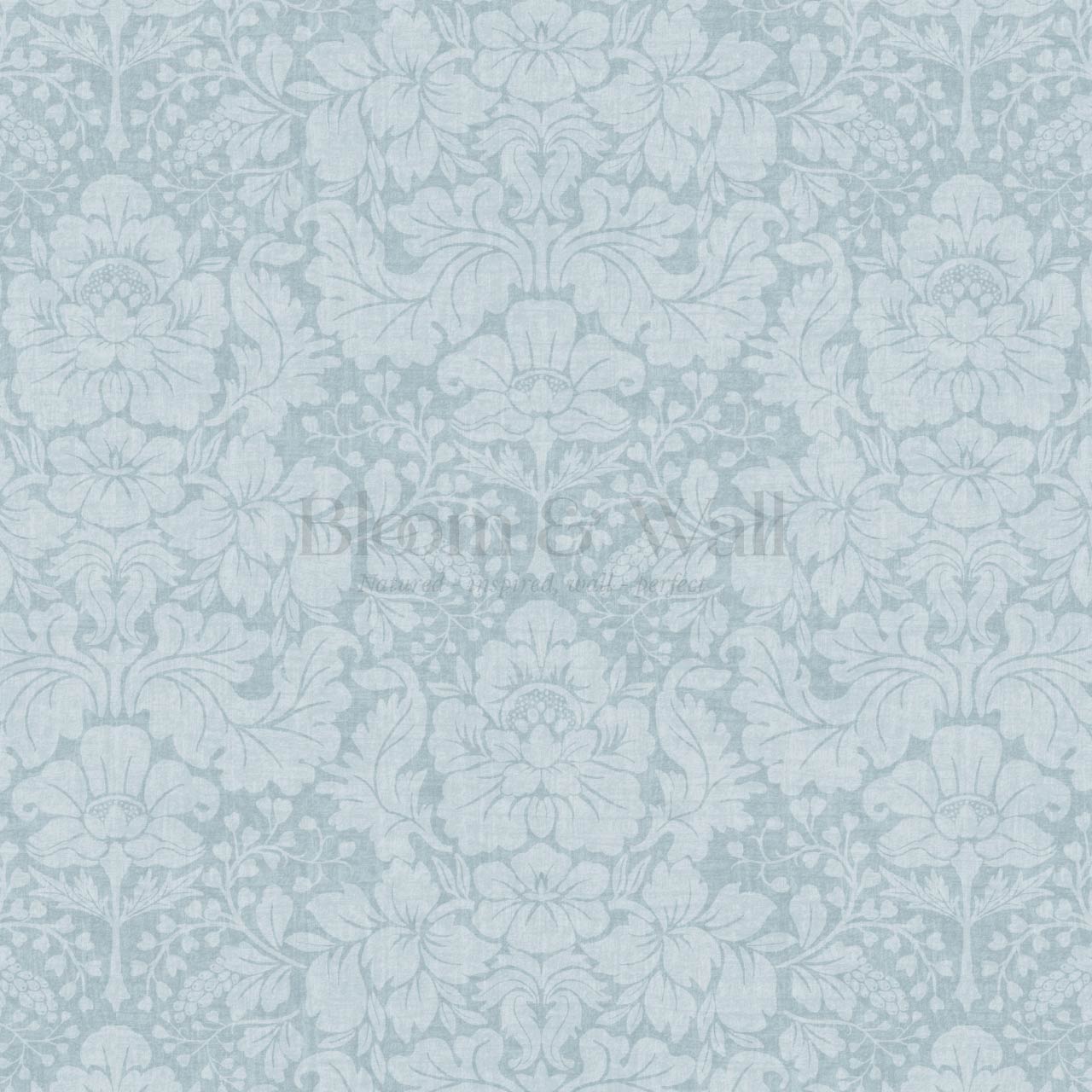 Varvaara Floral Damask Cloud Blue Wallpaper