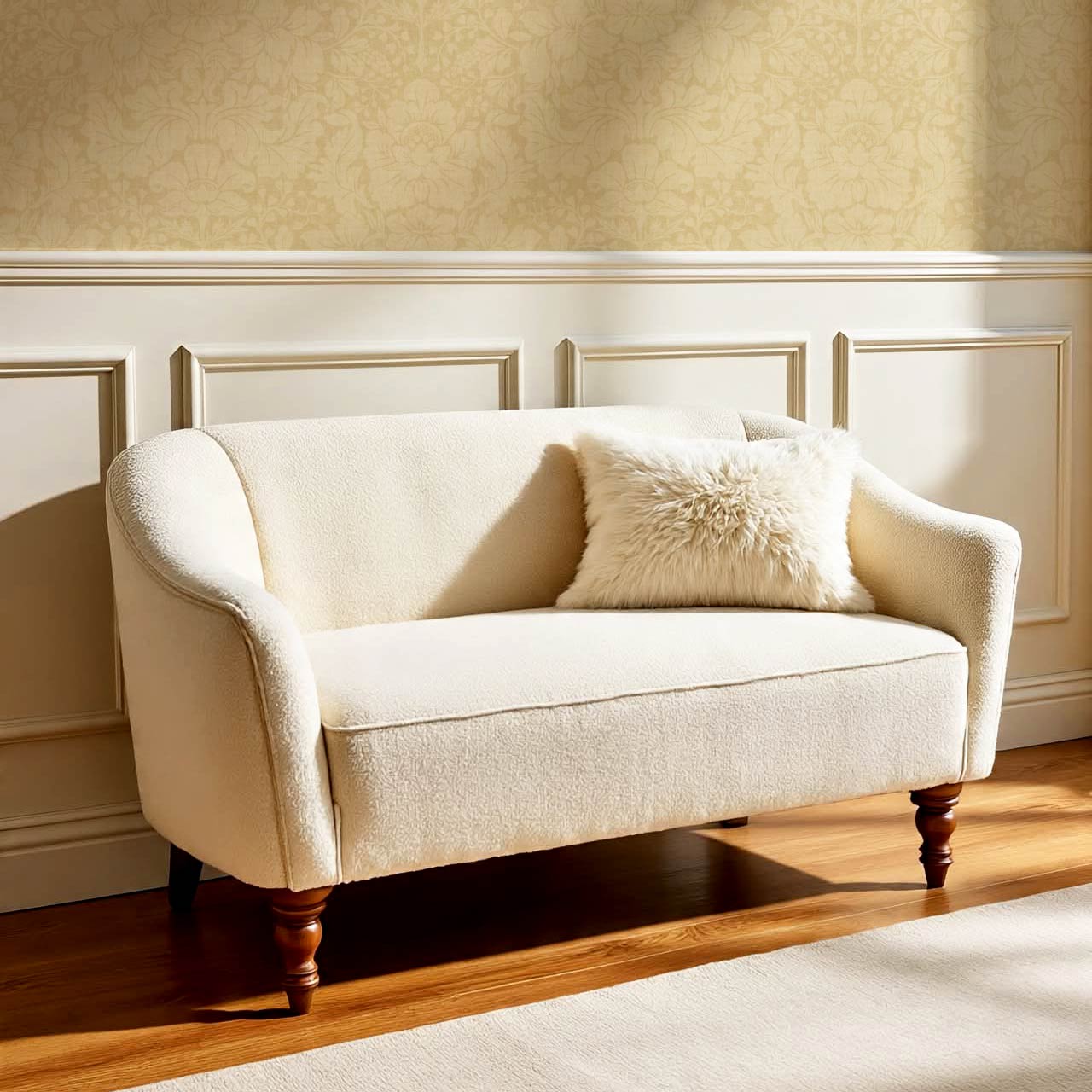 Varvaara Floral Damask Almond Yellow Wallpaper