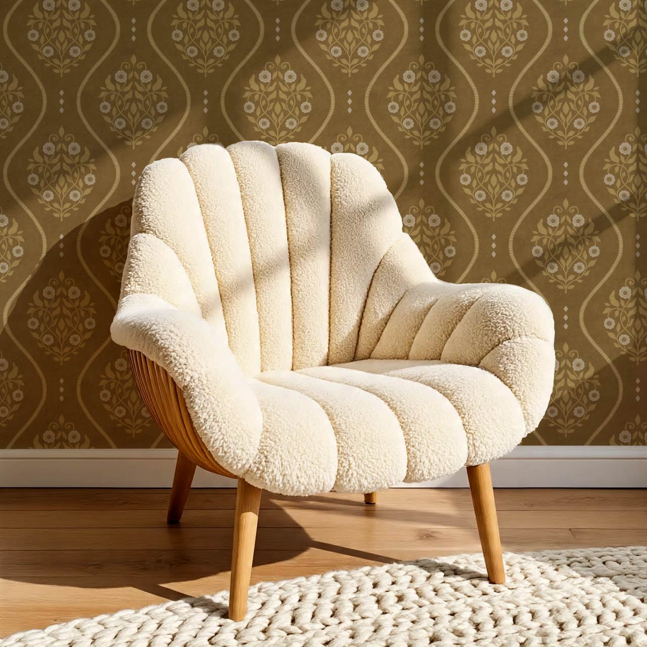 Vela Heritage Bellvine Olive Mustard Wallpaper
