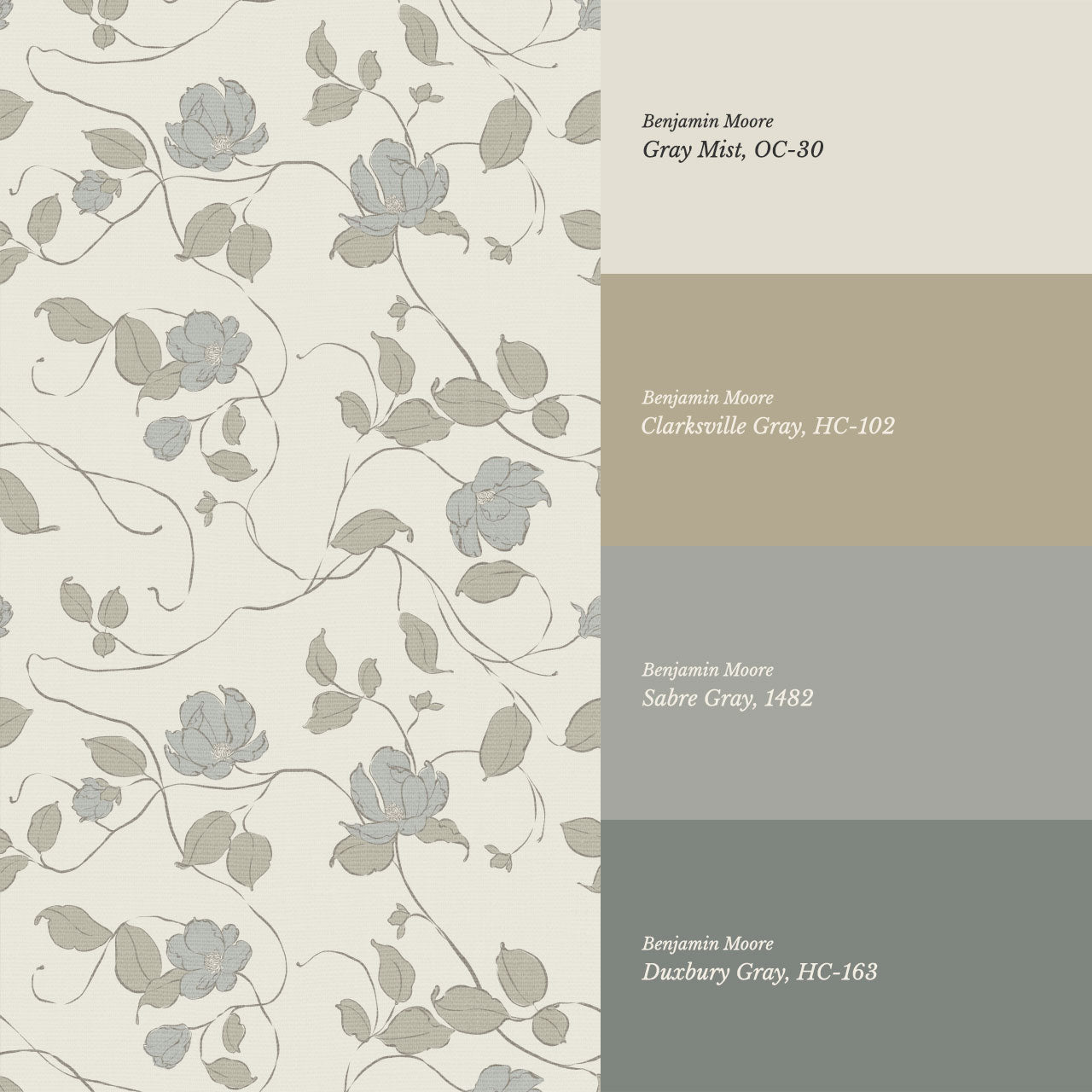 Verdantine Vines Blue Sage Wallpaper