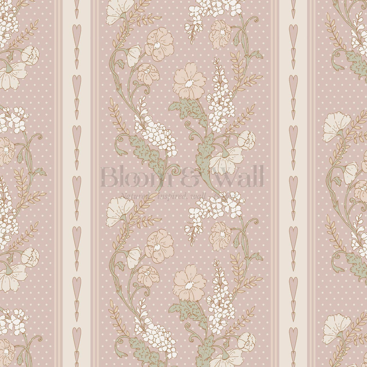 Veronica Fanciful Vines Mauve Sage Wallpaper