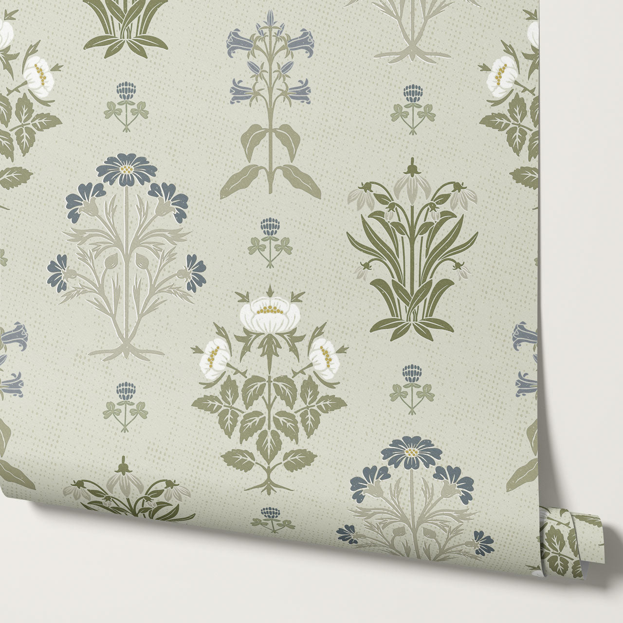 Victoria Millefleur Slate Blue Wallpaper