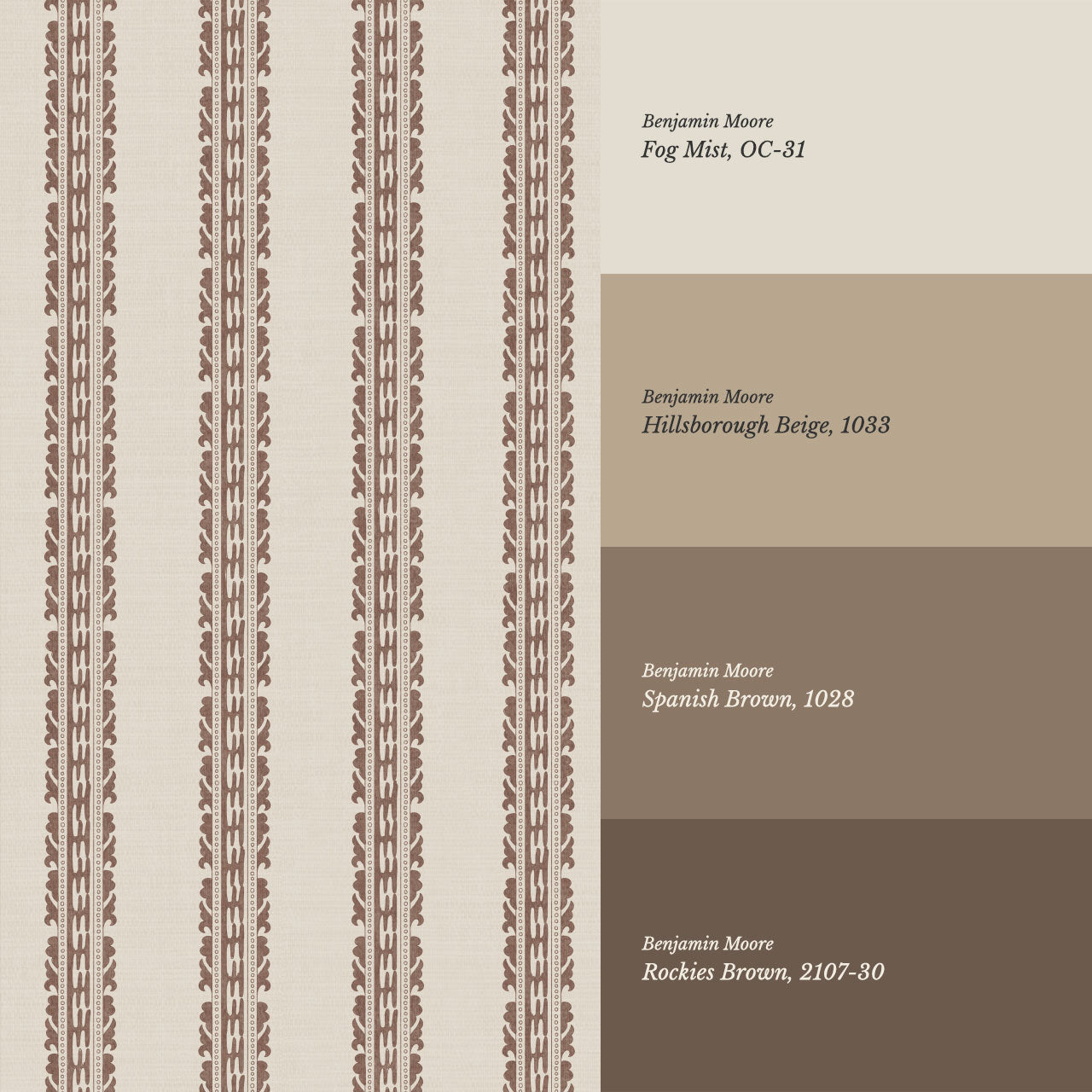 Victoria Stripe Antique Clay Tan Wallpaper