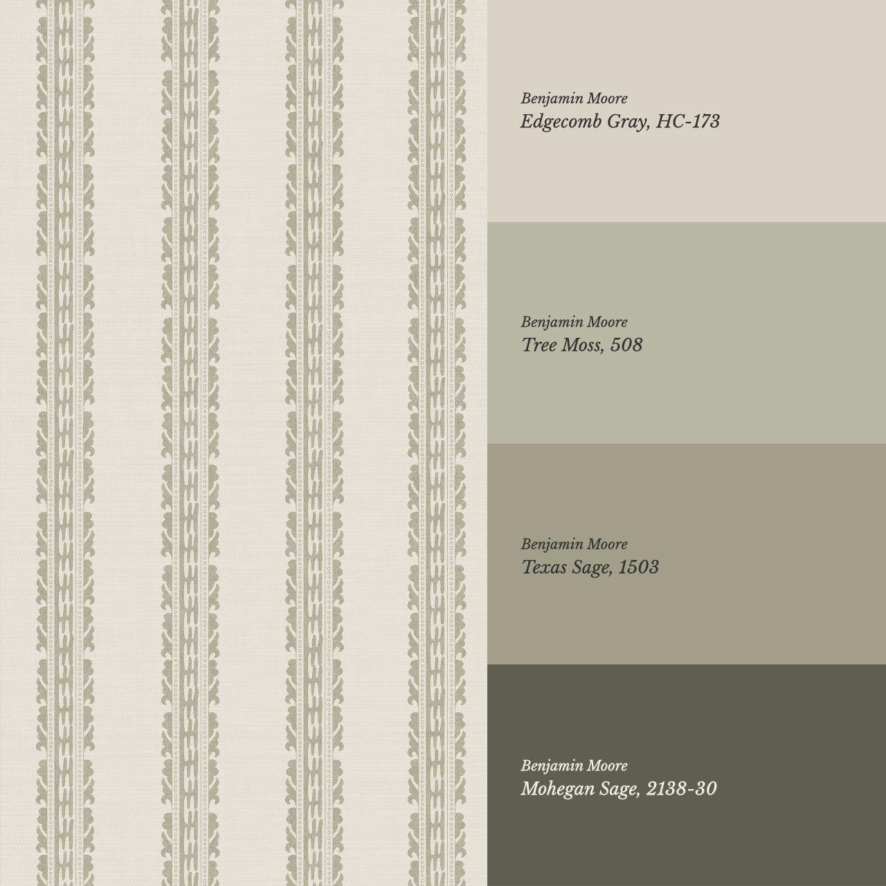Victoria Stripe Antique Sage Wallpaper