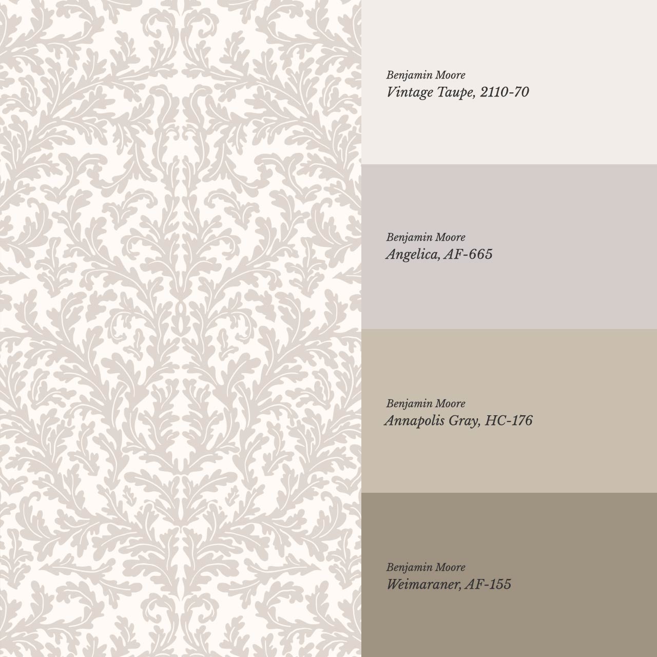 Villa Large Soft Laurel Scroll Ivory Stone Wallpaper