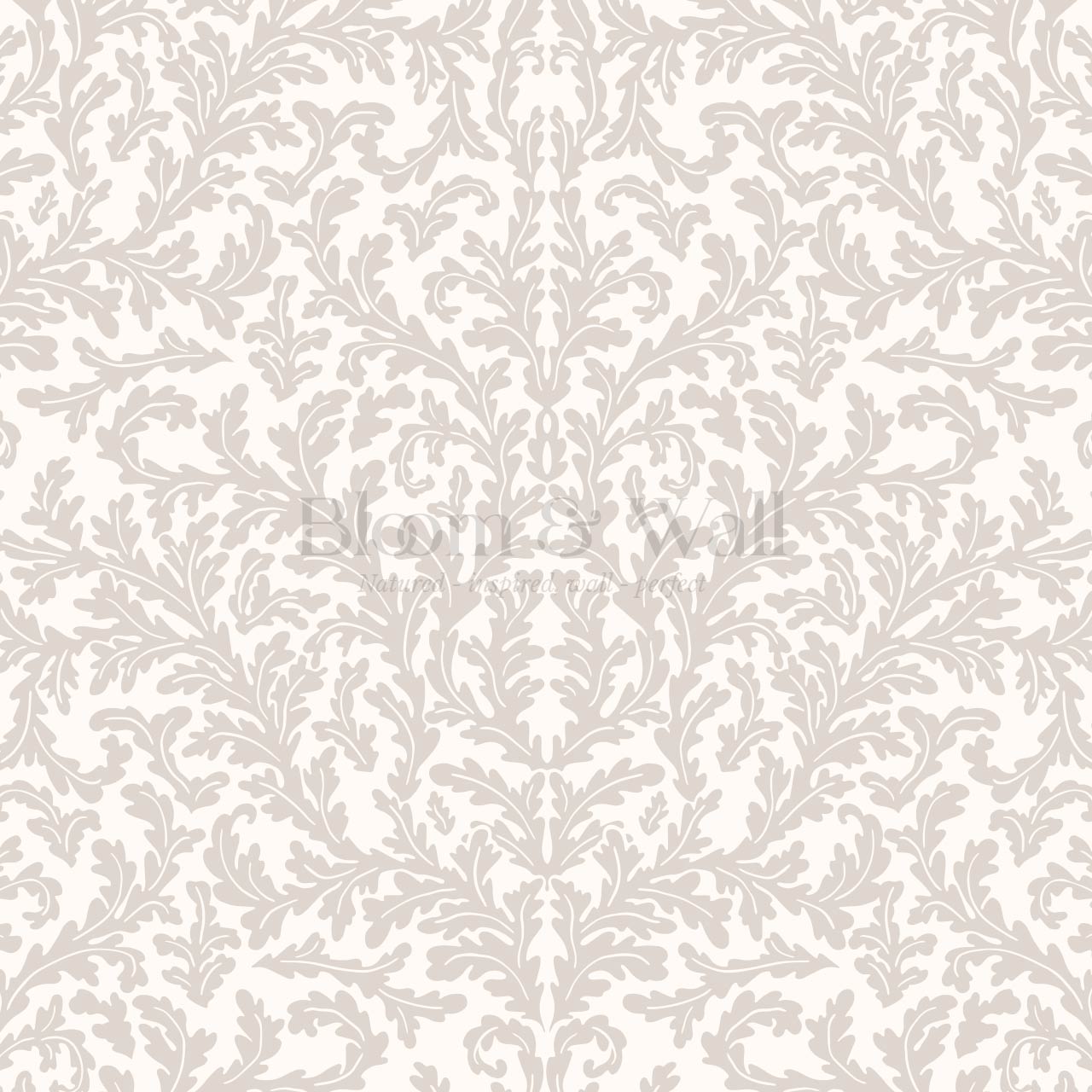 Villa Large Soft Laurel Scroll Ivory Stone Wallpaper