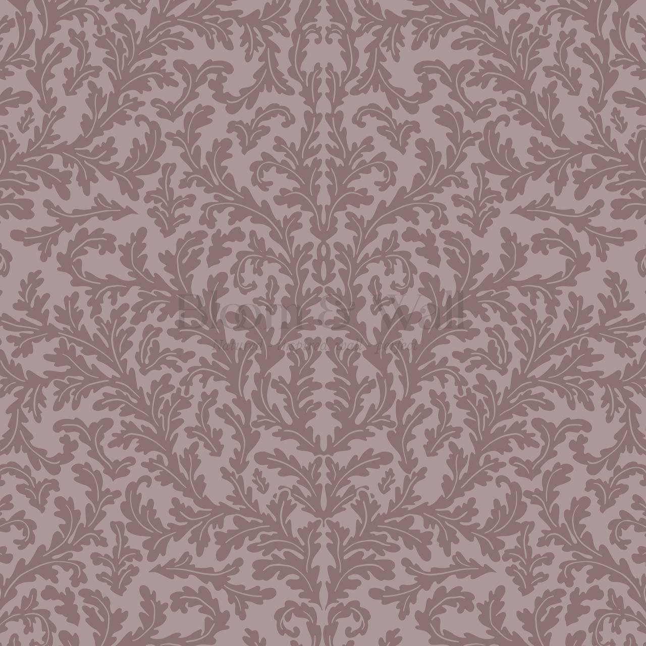 Villa Large Soft Laurel Scroll Berry Wine Wallpaper