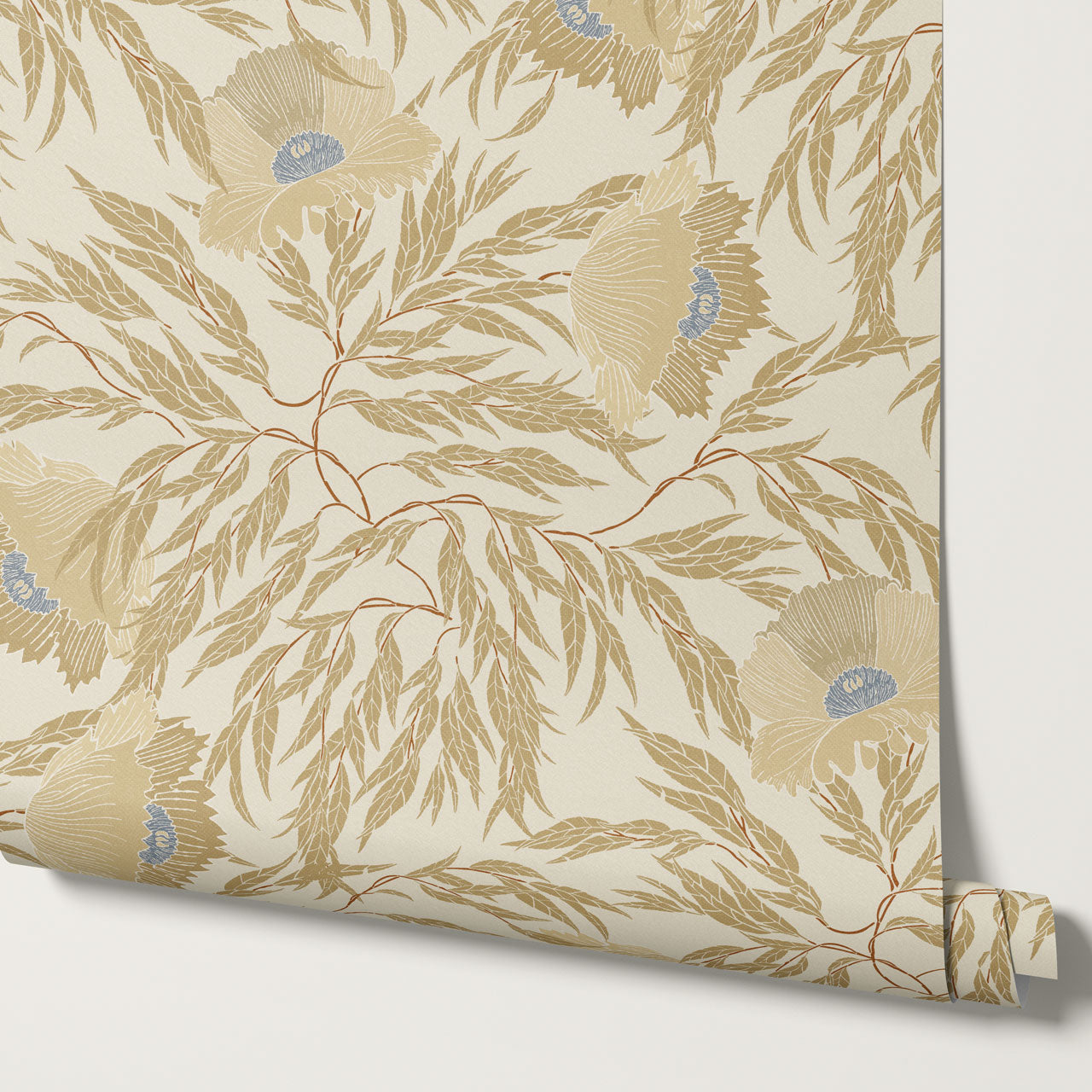 Violetta Flora Large Gold Wallpaper