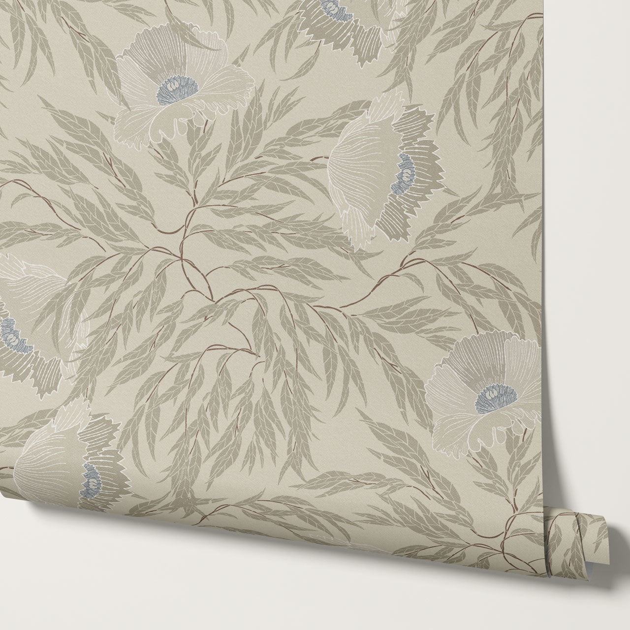 Violetta Flora Large Stone Taupe Wallpaper