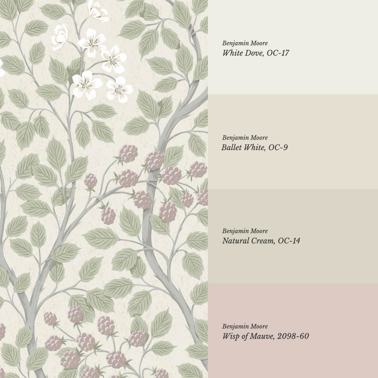 Vivian Blackberry Sage Mauve Wallpaper