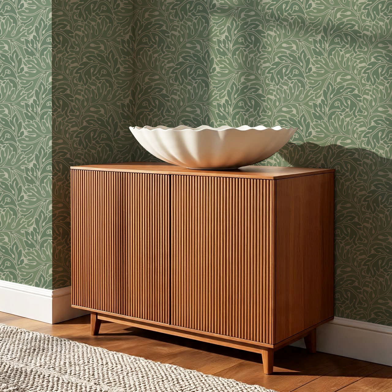 Morgan Acanthus Forest Green Wallpaper