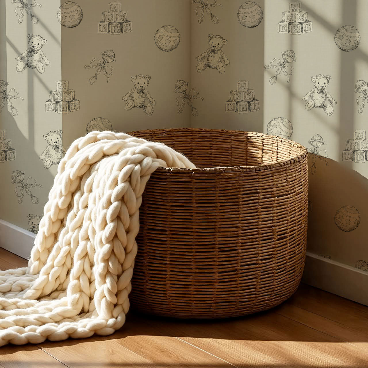 Willow Vintage Toys Antique Olive Wallpaper