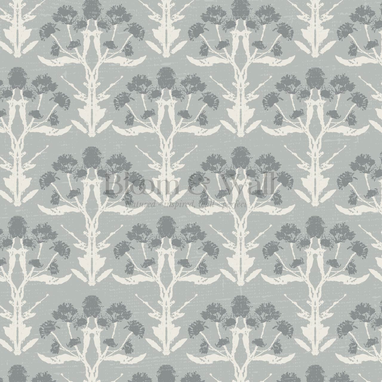 Wynter Blooms Dove Gray Wallpaper