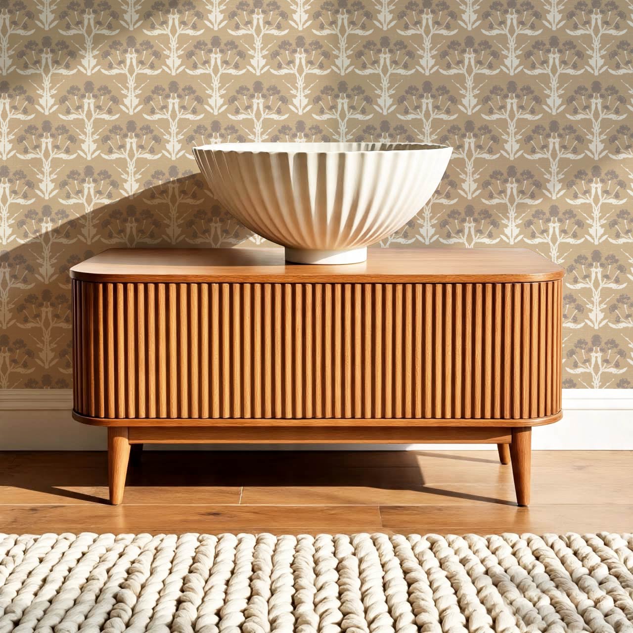 Wynter Blooms Warm Sand Wallpaper