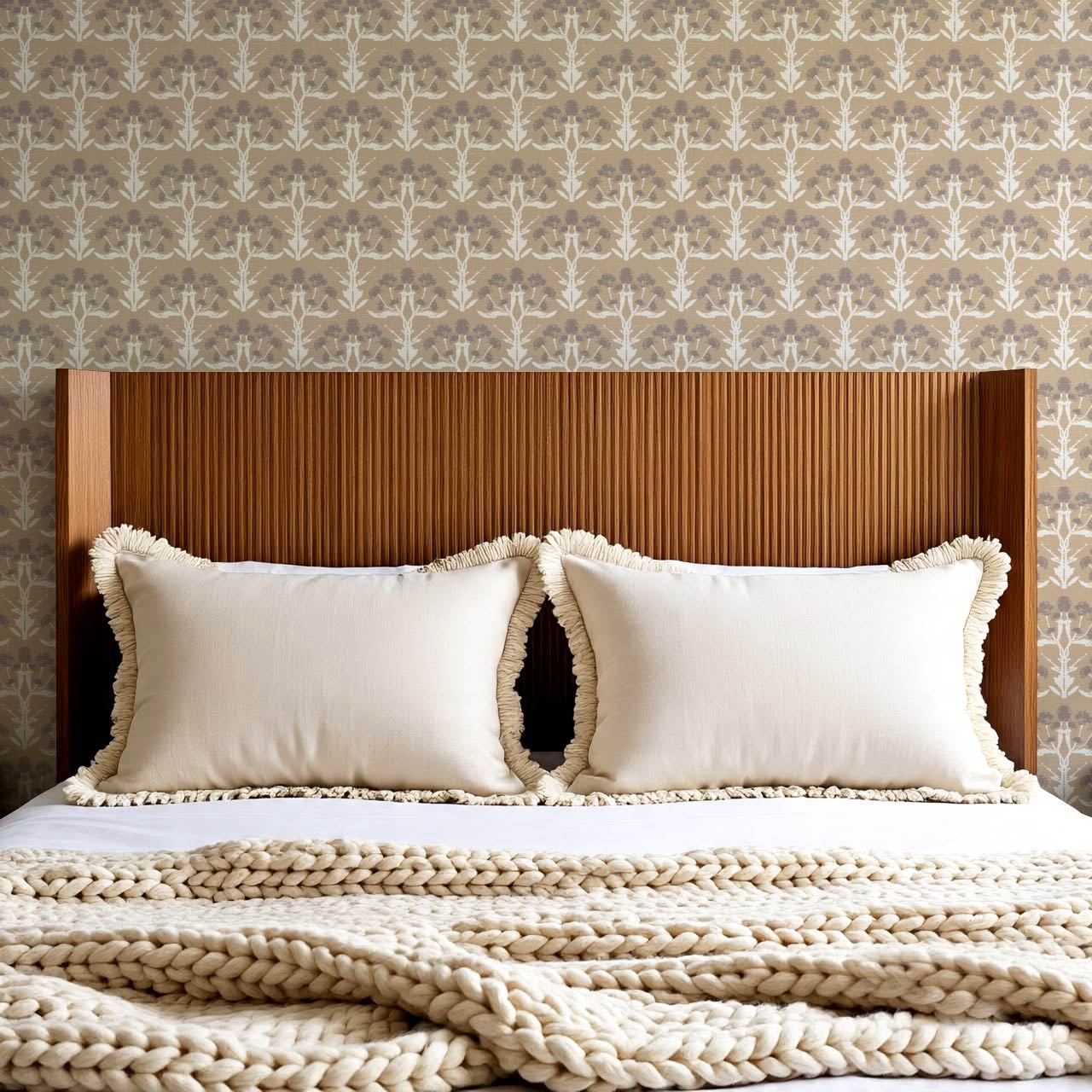 Wynter Blooms Warm Sand Wallpaper