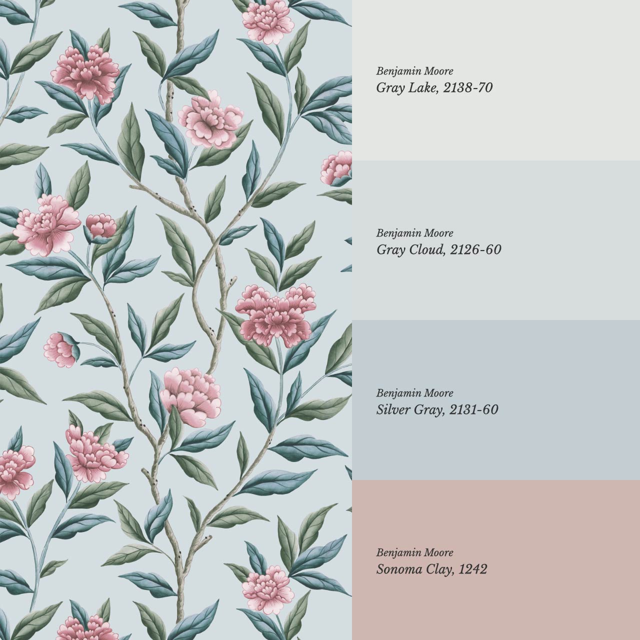 Yvette Peony Whisper Chinoiserie Sky Green Wallpaper