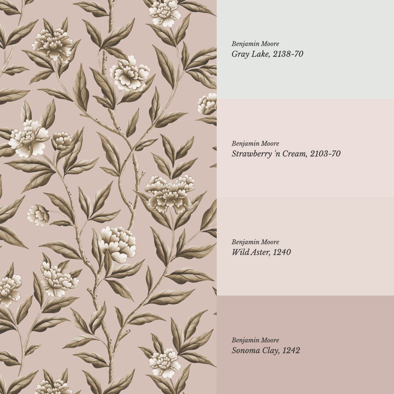 Yvette Peony Whisper Chinoiserie Clay Earth Wallpaper