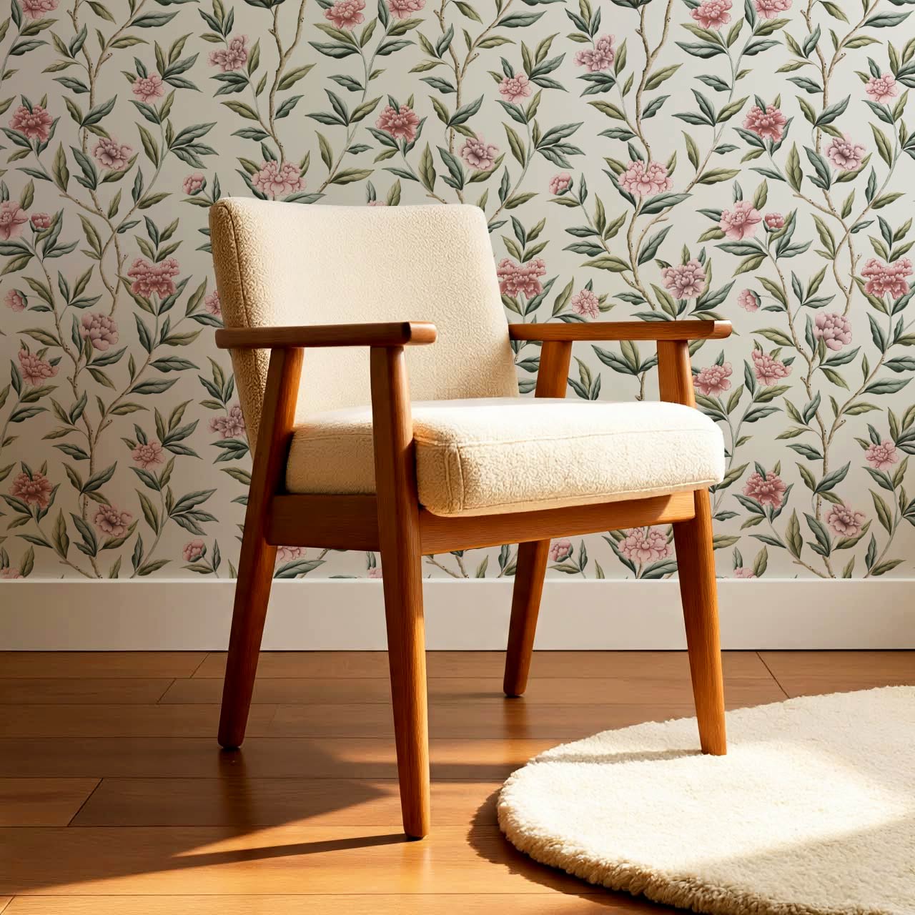 Yvette Peony Whisper Chinoiserie Ivory Mauve Wallpaper