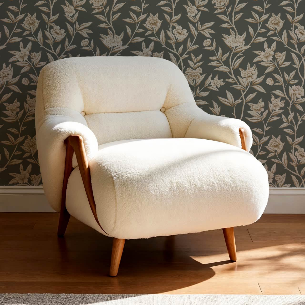 Yvette Peony Whisper Chinoiserie Deep Olive Taupe Wallpaper