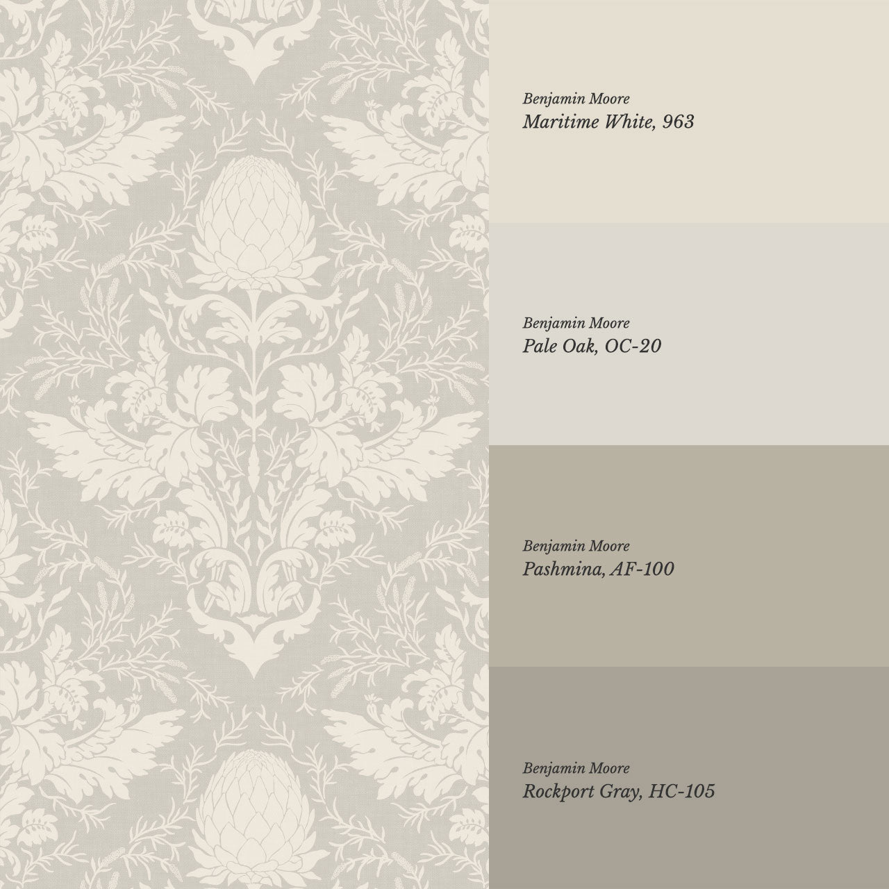 Zanda Artichoke Damask Neutral Wallpaper