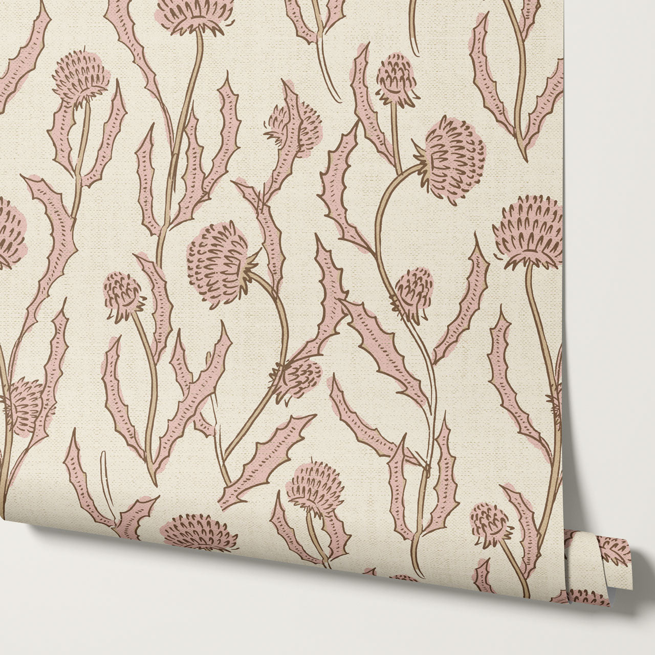 Zara Thistle Blooms Blush Wallpaper