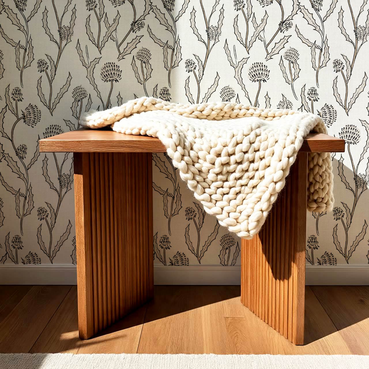 Zara Thistle Blooms Parchment Wallpaper