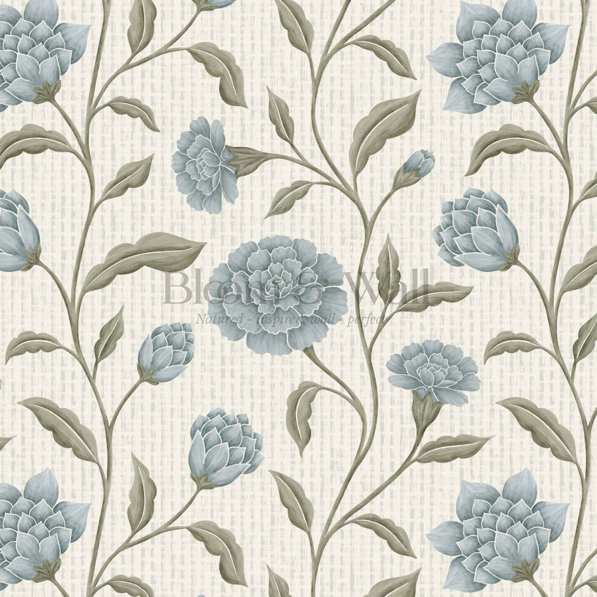 Zayda Bloomery Bone Sky Sage Wallpaper